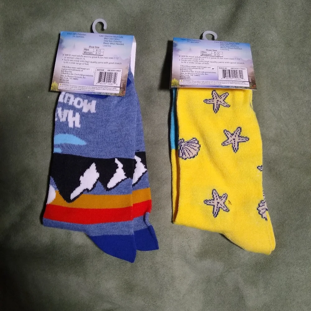 Bob Ross Novelty Socks 2 Pair Bundle - Picture 2 of 9